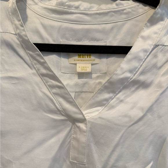 Anthropologie Maeve Silky Collared Popover Blouse - Picture 6 of 8